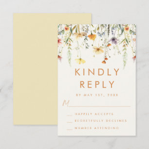 Rustikale Wildblumen-Hochzeit RSVP Karte