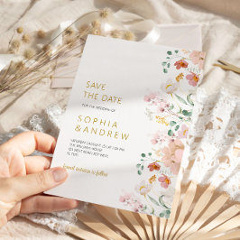 Rustikale Wildblumen Hochzeit speichern das Datum Einladung