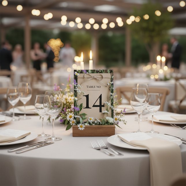 Rustikale Wildblumen-Hochzeit-Tischnummer Einladung (Von Creator hochgeladen)