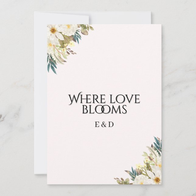Rustikale Wildblumen-Hochzeitseinladung Einladung (Vorderseite)