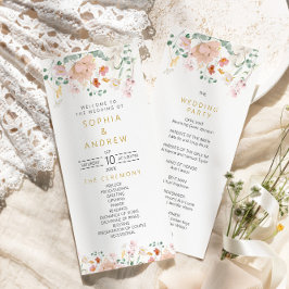 Rustikale Wildblumen Hochzeitsprogramme Programm