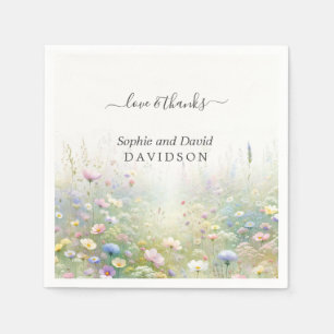 Rustikale Wildblumen im Wasser Serviette