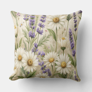 Rustikale Wildblumen Kissen & Tasse - Lavendel Sal