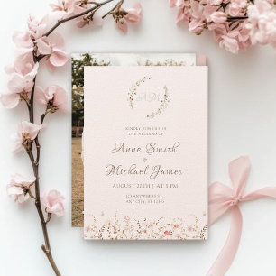 Rustikale Wildblumen mit Foto Boho Country Floral Einladung