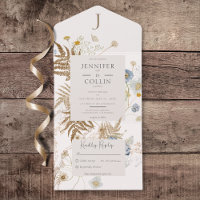 Rustikale Wildblumen Monogramm Creme Kein Abendess
