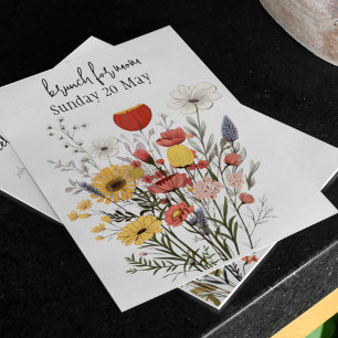 Rustikale Wildblumen Muttertagsbrunch Einladung