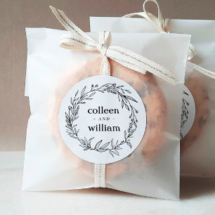 Rustikale Wildblumen-Volksbraut Hochzeit Runder Aufkleber