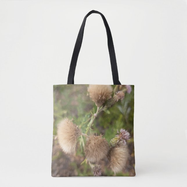 Rustikale Wilde Distel Botanische Natur-Tragetasch (Vorderseite)
