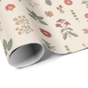 Rustikale Wilde Kräuter Botanisches Vintage-Kräu Geschenkpapier