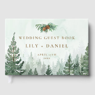 Rustikale Wildnis Kiefernwald Hochzeit Gästebuch