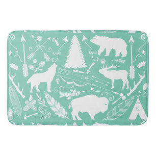 Rustikale Wildtiere Buffalo Bear Fox Deer Boys Roo Badematte