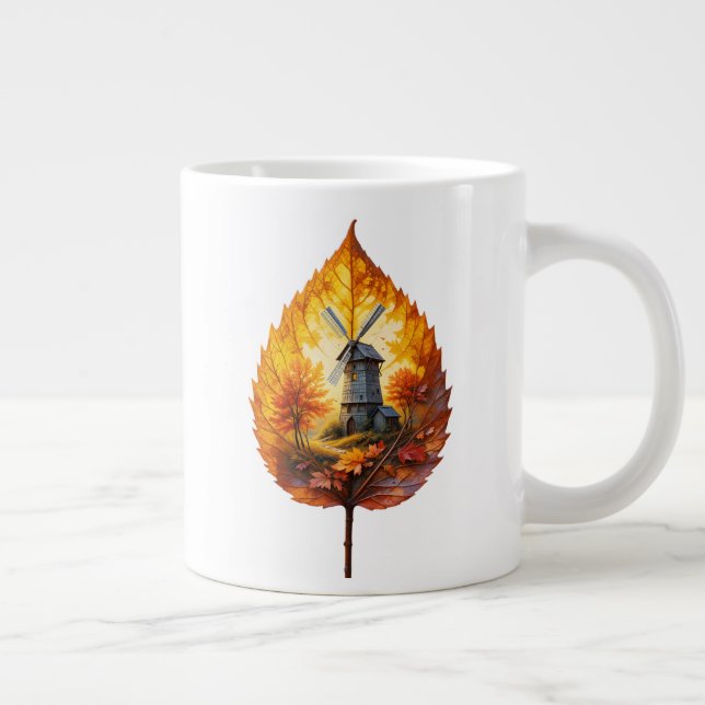 Rustikale Windmühle im Herbstglühen Jumbo-Tasse (Rechts)