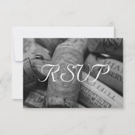 Rustikale Wine Cork Wedding RSVP mit 3 Betten Karte