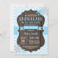 Rustikale Winter Baby Dusche Blue Snowflake