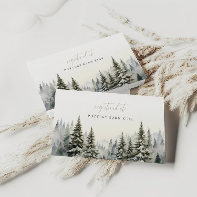 Rustikale Winter Baby Registrierungskarte Begleitkarte (Von Creator hochgeladen)