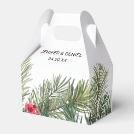 Rustikale Winter-Beeren-Kiefer-Grün-Hochzeit Geschenkschachtel