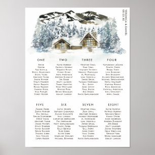 Rustikale Winter-Berg-Hochzeitstisch-Anordnung Poster