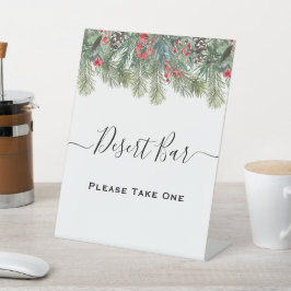 Rustikale Winter Berry Pine Grüne Hochzeit Sockelschild