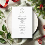 Rustikale Winter Botanicals Hochzeitsmenü Flyer<br><div class="desc">Diese preisgünstigen Dinner-Flyer können mit Ihren Namen und Speisen personalisiert sein, um sich mit meiner botanischen Hochzeitskunstwerkssammlung abzustimmen. Sie zeichnen sich durch eine einzigartige Aquarell- und Linienkunst aus und machen das perfekte Kompliment zu Ihren Tischeinstellungen. Das Wort Menu ist Set in einem modernen Kalligraphieskript in Salbei grün. Die botanische Karte...</div>