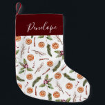 Rustikale Winter Botanicals Kleiner Weihnachtsstrumpf<br><div class="desc">Rustikaler und festlicher Weihnachtsfest Strumpf mit Aquarellbildern von Winterbotanicals und Gewürzen.</div>