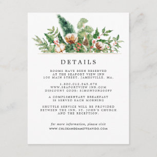 Rustikale Winter Botanische Hochzeitskarte Begleitkarte