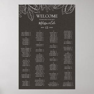 Rustikale Winter Charcoole Alphabetisierungskarte Poster