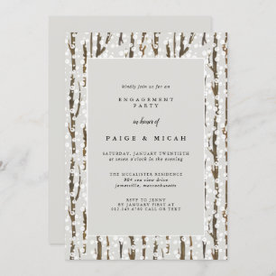 Rustikale Winter-Engagement-Partei für Bäume und S Einladung