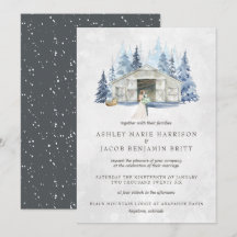 Rustikale Winter Evergreen Barn Wedding