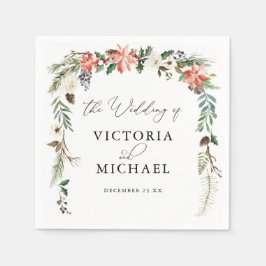 Rustikale Winter floral | Weihnachtsfeier Serviette