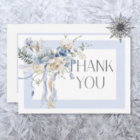 Rustikale Winter Frosty Blue & White Floral Weddin