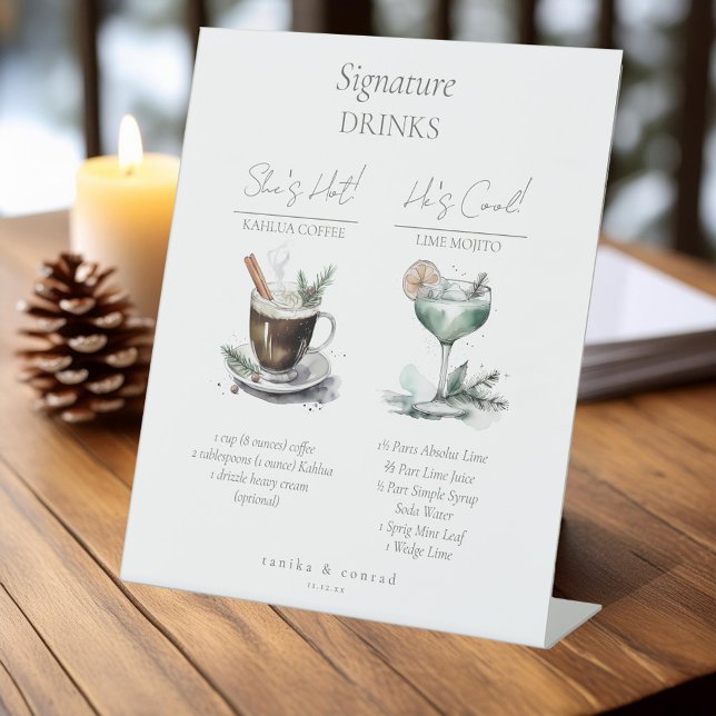 Rustikale Winter-Hochzeit - Signature Drinks ID104 Sockelschild (Von Creator hochgeladen)