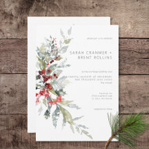 Rustikale Winter Holly Berries & Snow Wedding