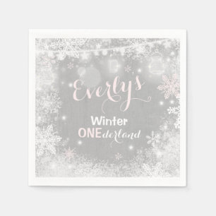 Rustikale Winter ONEderland Party-Serviette Serviette