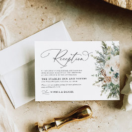 Rustikale Winter Pinecone Hochzeitskarte Begleitkarte