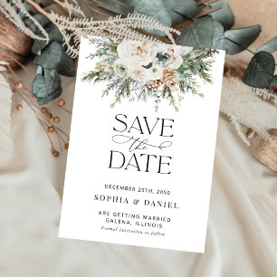 Rustikale Winter Pinecone Save the Date Karte