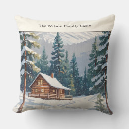 Rustikale Winter-Schnee-Familien-Landhaus-Weihnach Kissen