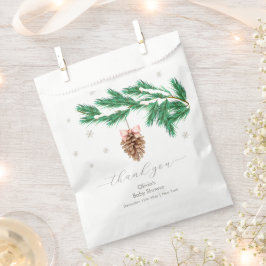 Rustikale Winter-Schneeflocken-Tannenzapfen-Baby-P Geschenktütchen