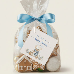Rustikale Winter-Teddybär-Babyshower-Geschenkanhän Geschenkanhänger