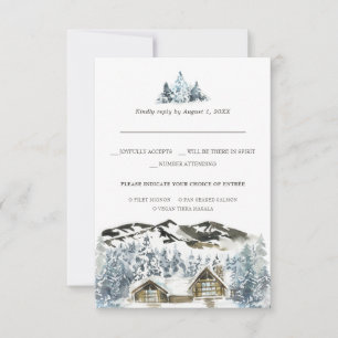 Rustikale Winterbergserie UAWG/Mahlzeit RSVP Karte