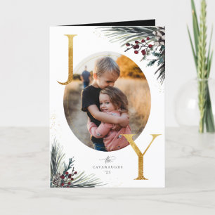 Rustikale Winterboughs Golden Joy 5 Foto Feiertagskarte