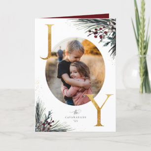 Rustikale Winterboughs Golden Joy 5 Foto Feiertagskarte