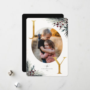 Rustikale Winterboughs Golden Joy Foto Ferienkarte Feiertagskarte