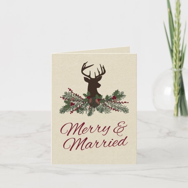 Rustikale Winterferien Pine Wedding Dankeschön Kar Dankeskarte (Vorderseite)