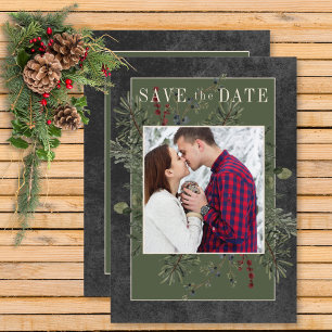 Rustikale Winterfrüchte & Pine Black Save The Date