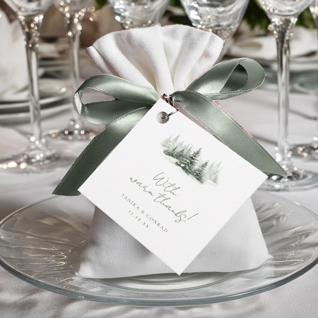 Rustikale Winterhochzeit dank Forest Green ID1049 Geschenkanhänger (Von Creator hochgeladen)