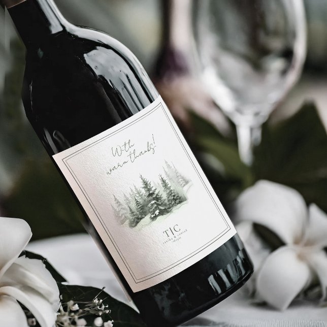 Rustikale Winterhochzeit dank Forest Green ID1049 Weinetikett (Von Creator hochgeladen)