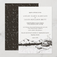 Rustikale Winterhochzeit Einladung