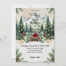 Rustikale Winterhochzeit Einladung