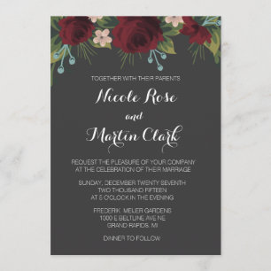Rustikale Winterhochzeit Einladung