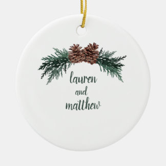 Rustikale Winterhochzeit Keramik Ornament